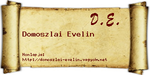 Domoszlai Evelin névjegykártya